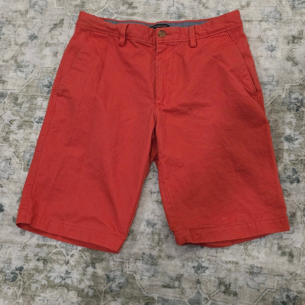 Banana Republic Mens Emerson Short 29 Salmon Orange Chino Cotton Casual Shorts